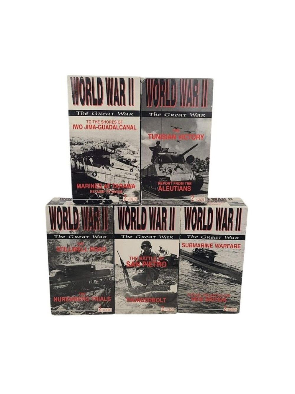 World War II The Great War VHS 5 Volume 10 Tape Set Madacy Military